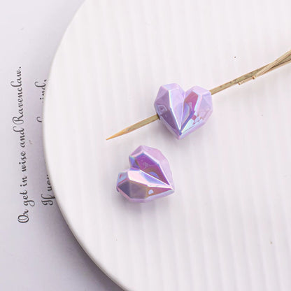 AB48 Heart 3D Acrylic bead ( 1 pc ) UV Plated ( 20:21 mm )