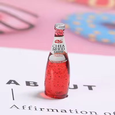 RM09Q Chia seed drink Kawai themed resin charm ( 1 pc ) with / without Hook