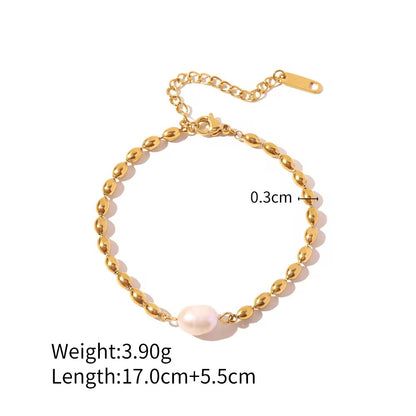 BSJ02F Pearl Chic bracelet - 18k Gold PVD plated 316 stainless steel - Anti tarnish