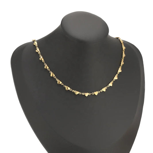 CN 62 Heart link Chain 18k gold PVD Plated Stainless steel ( 1 feet ) Anti tarnish