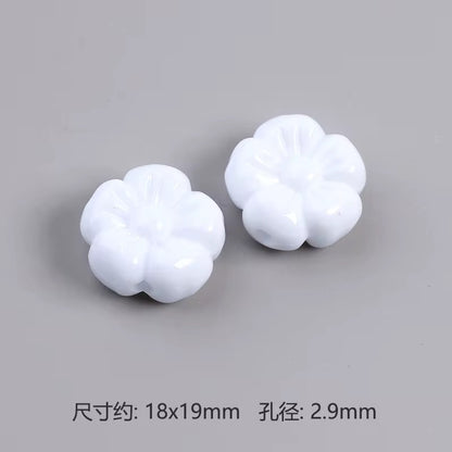 BBB 264 (a) White Cherry Shiny Big Bead ( 1 pc ) Solid Acrylic ( 18:19 mm )