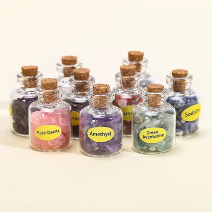 Natural crystal crushed gem stone wishing bottle - per bottle