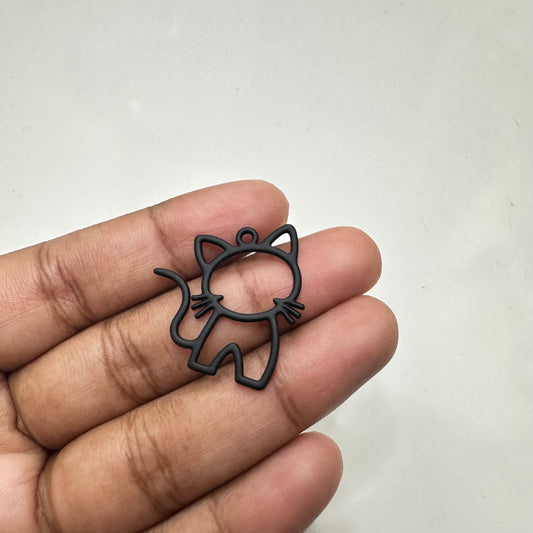 AC997 - black  cat alloy charm - per piece