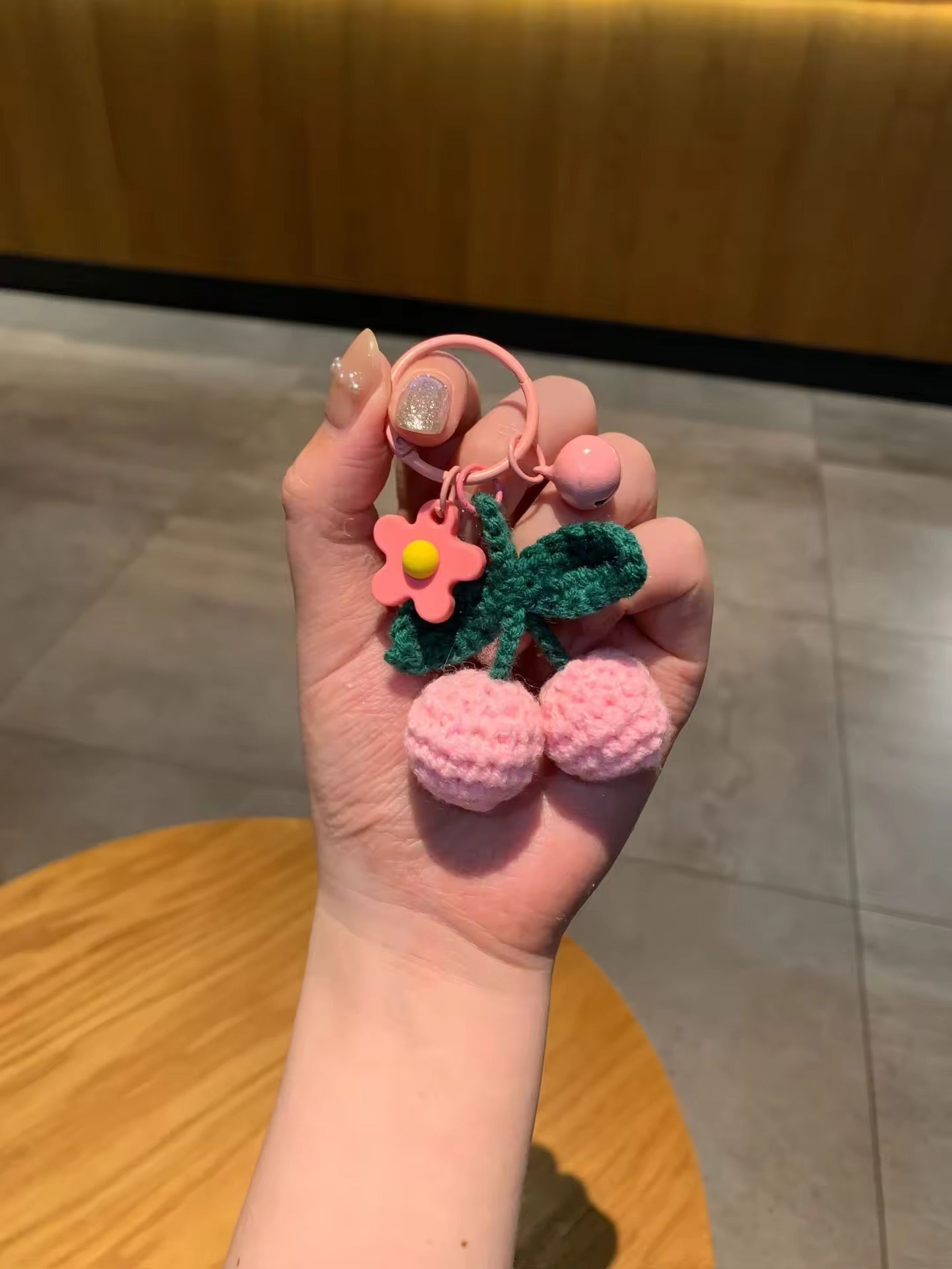 PK 78 Cherry Cute Fruit 3D wool Plush Toy Keychain ( 1 pc ) Imported Premium Quality