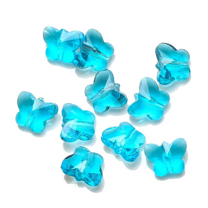 BBB 79 (c) Light Blue Butterfly Faceted Crystal glass beads ( 1 pc )