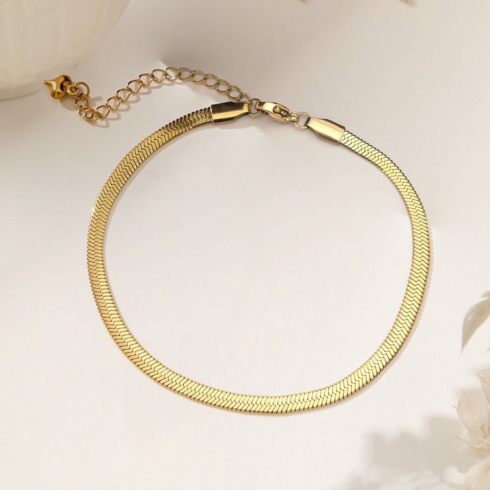 AKJ02D  Anklet  - 18k Gold PVD plated
