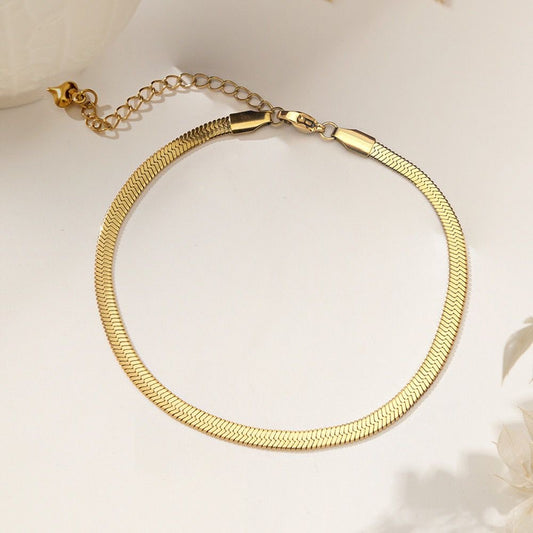 AKJ02D  Anklet  - 18k Gold PVD plated