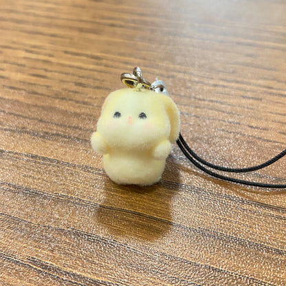 BBB 267 (h) Cute Fur Bunny 3D Flocking Resin charm ( 1 pc ) with Hook ( no keyring ) ( 95 mm )