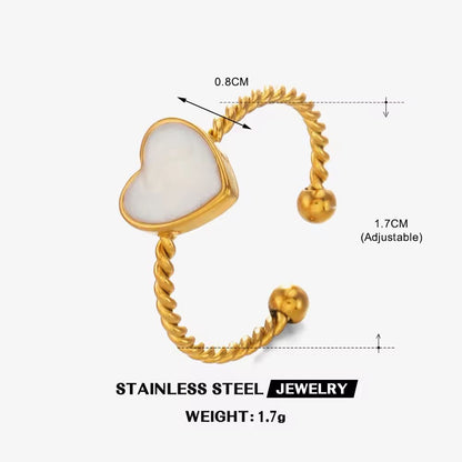 RSJ14F Heart earring  -  18k Gold PVD plated  316 stainless steel - Anti tarnish