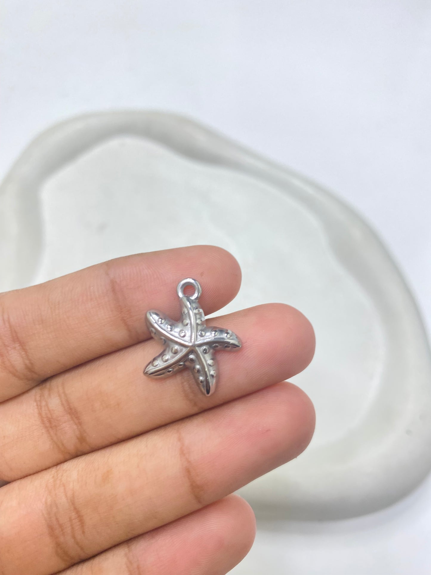 SS 2568 Star fish charm silver plated stainless steel ( 1 piece ) Anti tarnish