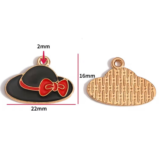 BBB 401 (e) Hat Enamel Charm ( 1 pc ) High Quality Shine