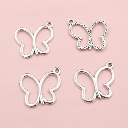 MC0F Butterfly Bezel charm ( 1 pc ) tarnish resistant ( 17:20 mm )