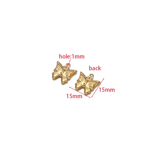 SC16K Butterfly charm 18k Gold PVD 316 stainless steel ( 1 pc ) Anti tarnish