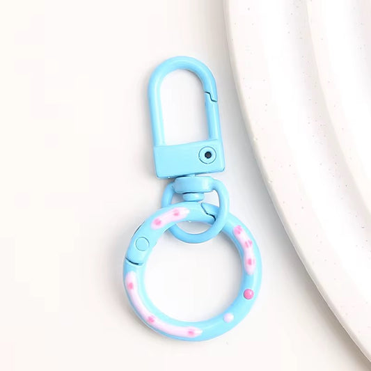 BBB 233 (a) Sea Blue Donut Buckle O Ring Keychain Clasp ( 1 pc ) Spring Clasp Key Ring ( 5.1:2.4 cm ) High Quality Alloy