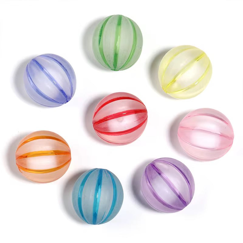 BBB 213 Chunky Pumpkin Acrylic bead ( 1 pc ) UV Plated ( 16 mm )