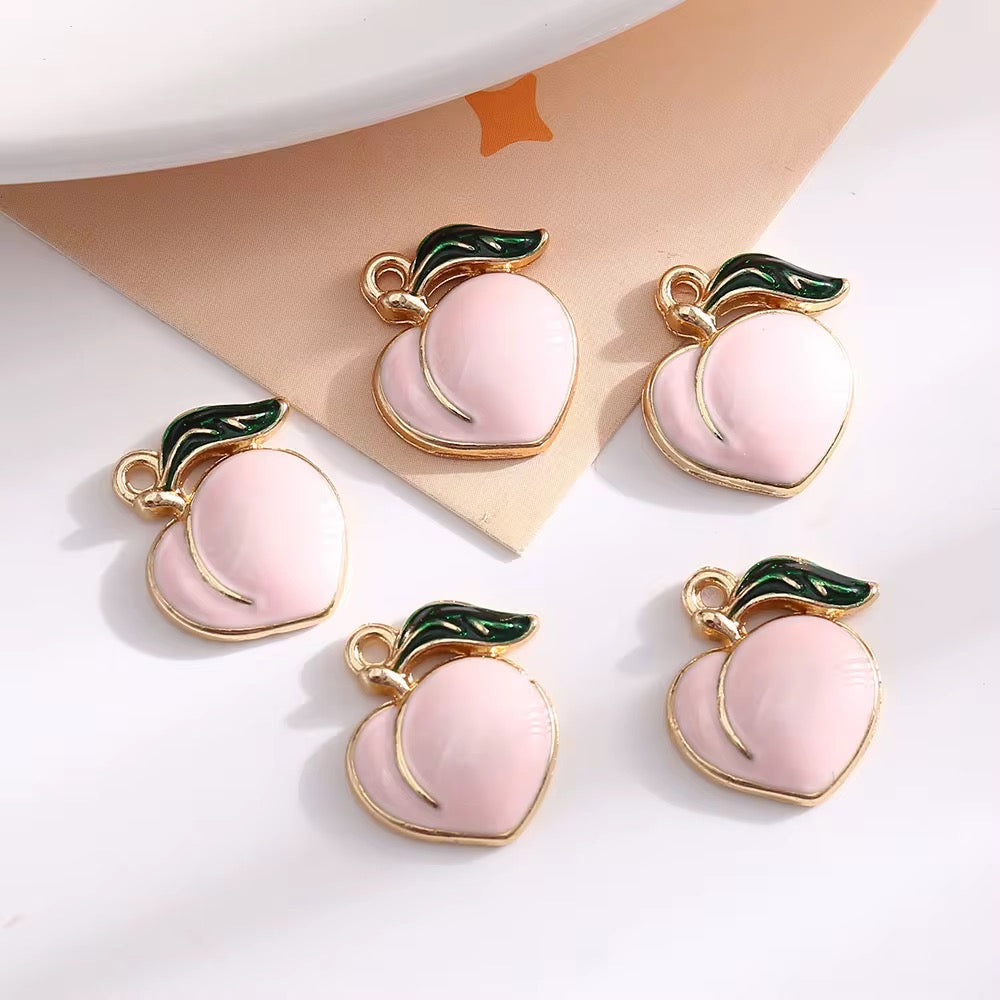 SS 2128 Peach Fruit enamel charm ( 1 pc ) High Quality Shine