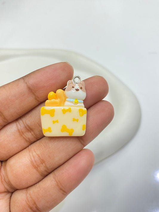 BRC 013 (B) Cute Animal box resin charm with hook ( 1 pc )