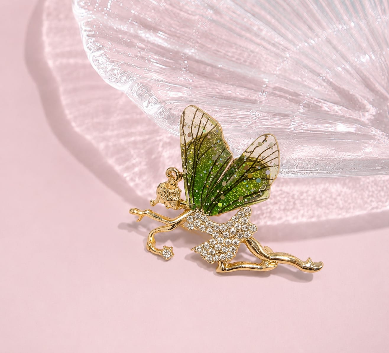 BR02B Enchanted Forest Fairy Zircon Brooch ( 1 PC ) Anti Resistant