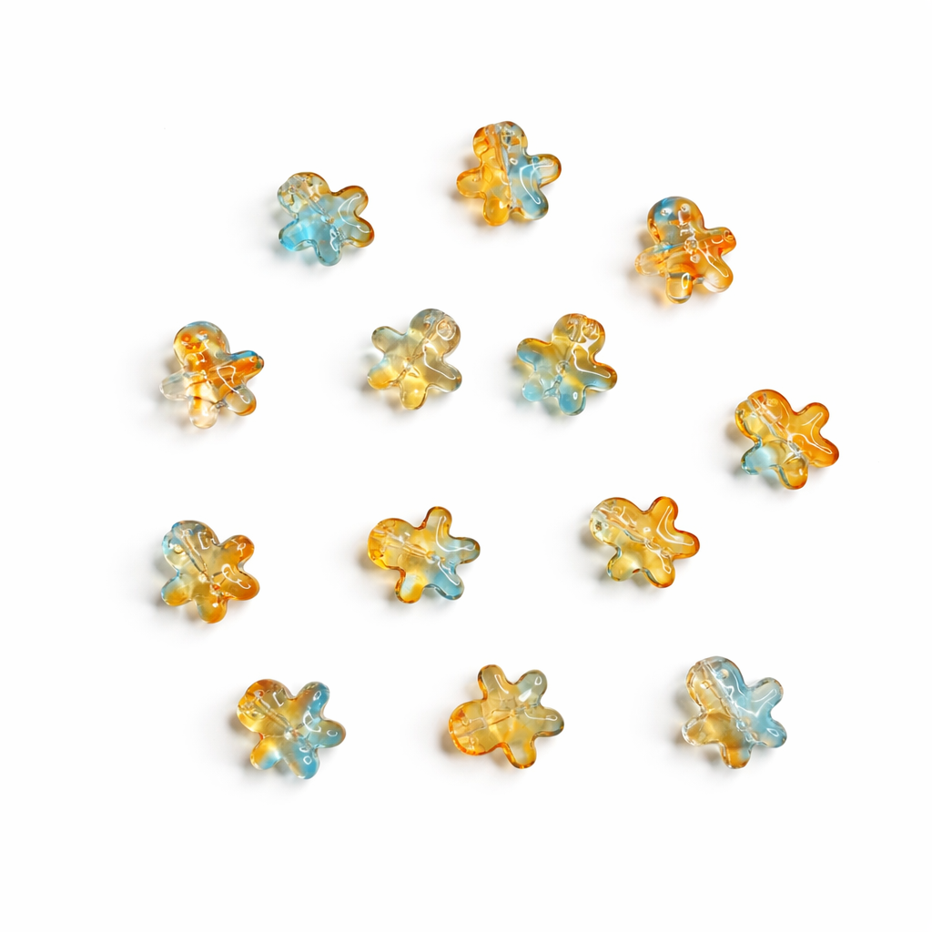 BBB 297 (c) Coffee Green Dual tone Gummy Bear glass bead ( 1 pc ) Lampwork Bead ( 15 mm )