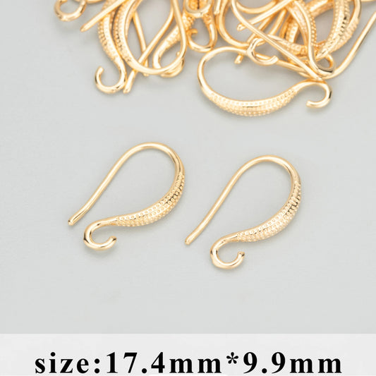 SS 687 Textured Gold plated hooks ( 2 pc ) Anti tarnish