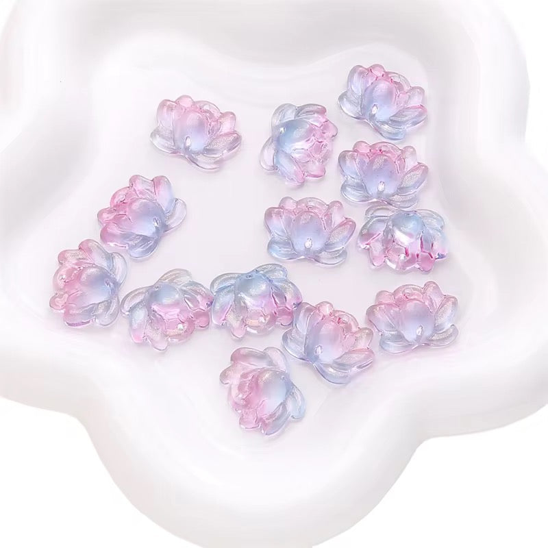 GB44 Lotus glass bead ( 1 pc ) Lampwork Bead