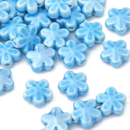BBB 374 Floral Ceramic Bead ( 1 pc ) Porcelain Ceramic ( 12 mm )