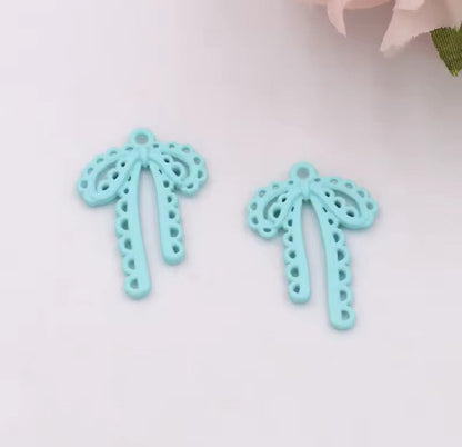 APC04X Bow Spray painted Charm ( 1 pc ) High Quality Alloy ( 28:20 mm )