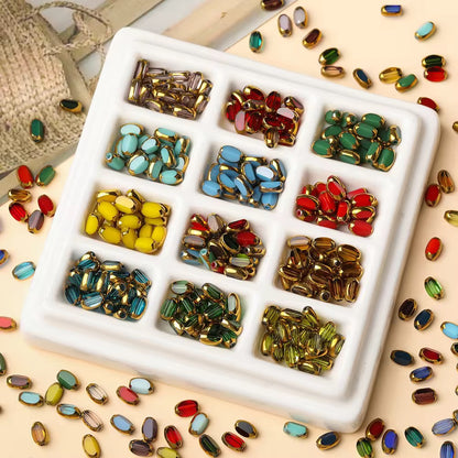 GB01A Gold Edge Faceted Crystal glass bead ( 1 pc ) Lampwork Bead