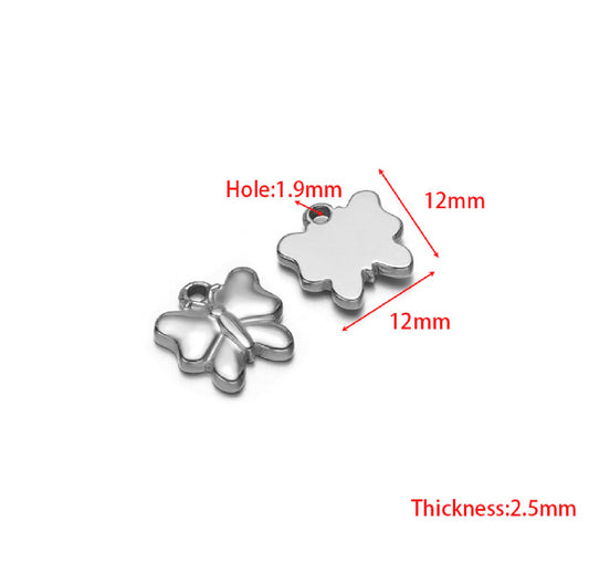 SS 2915 Butterfly Charm Silver plated stainless steel ( 1 piece ) Anti tarnish