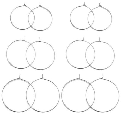 BBB 246 Circle Wire Hoop Silver plated stainless steel ( 2 pc ) anti tarnish