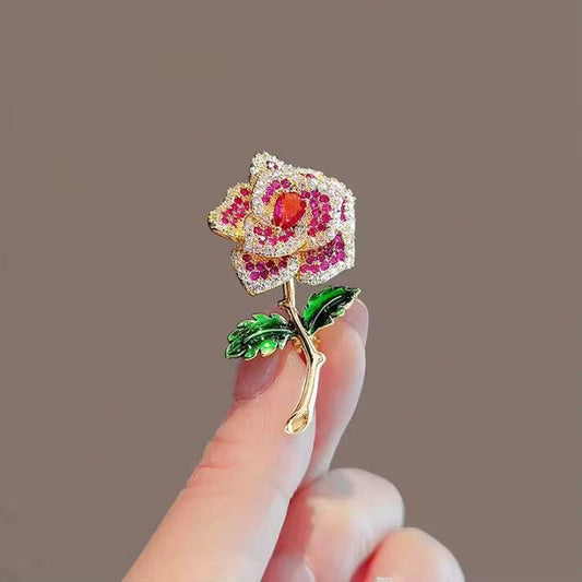 BR 42 Rose Zircon Brooch ( 1 PC ) Anti Resistant