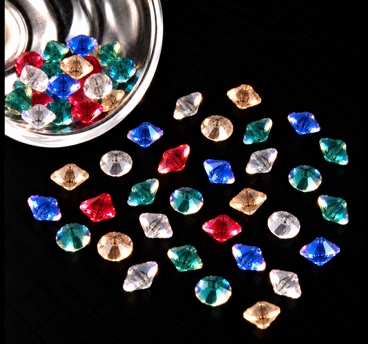 GB81 Saucer Satellite Crystal Beads Holographic Edge ( 1 pc ) 5A Quality