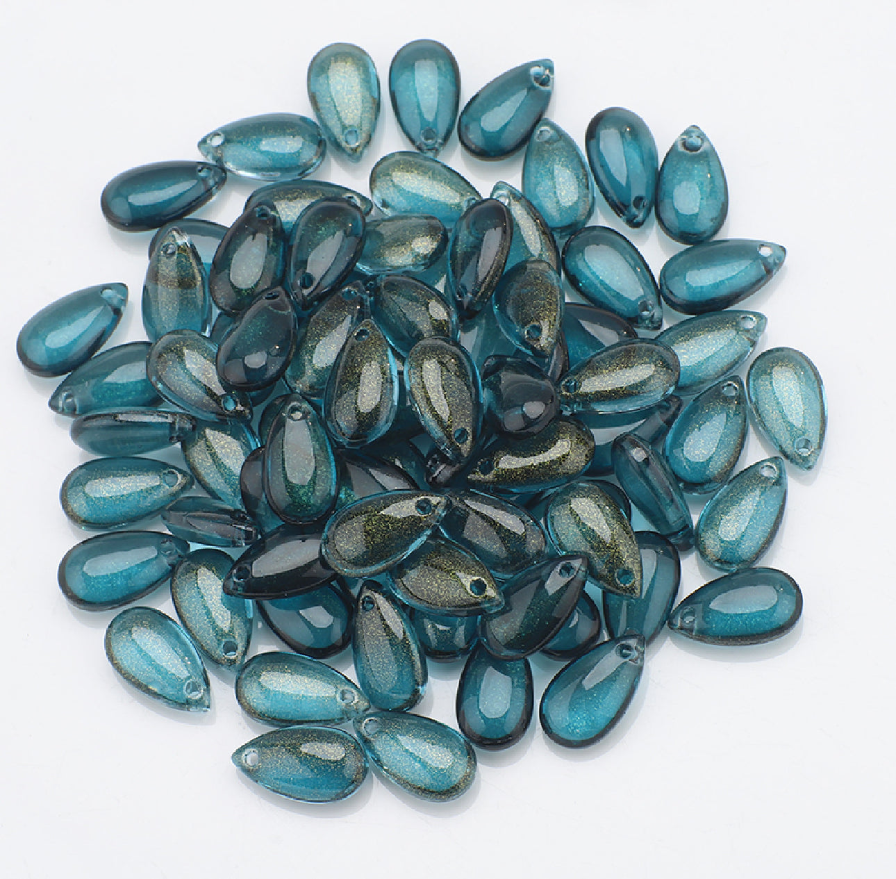 BBB 210 (i) Sea Blue Teardrop Smooth Crystal glass bead ( 1 pc ) ( 8:13 mm )