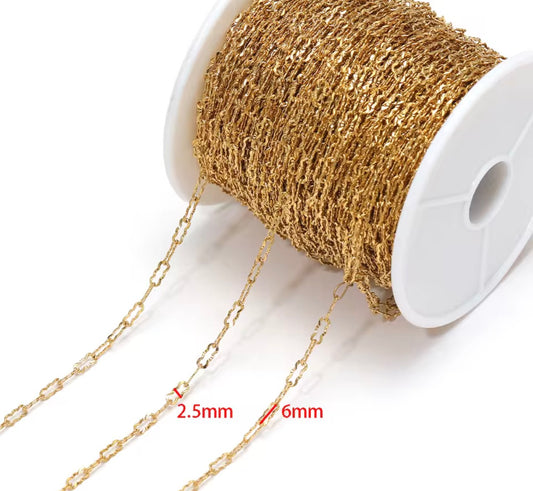 DIYS250 Embossed loop chain (1 pc ) 18k Gold PVD