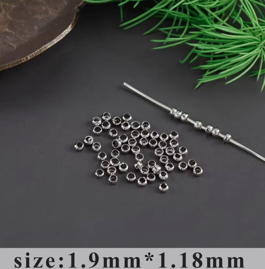 SS 3159 Crimp bead Silver plated ( 1 pc ) Anti tarnish
