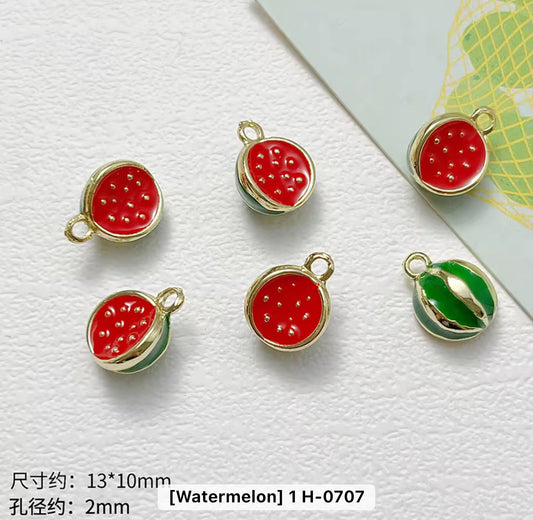 SS 2877 Watermelon Fruit enamel 14k gold plated charm ( 1 pc ) Anti tarnish