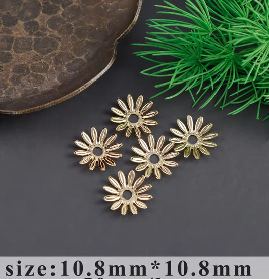 SS 2793 Sunflower bead cap 14k gold plated ( 1 pc ) Anti tarnish