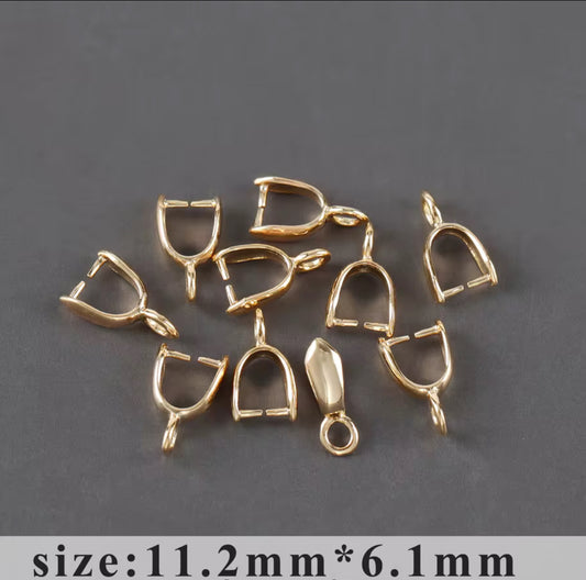 SS 2970 Pinch Bail 14k Gold plated ( 1 pc ) Anti tarnish