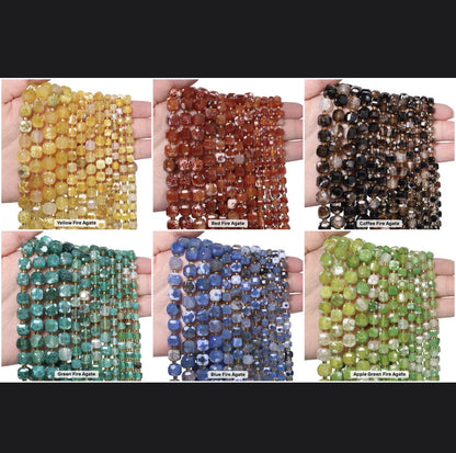 GB06 Cubic Agate stone bead - Natural Gemstone Bead ( 1 pc ) AAA Quality
