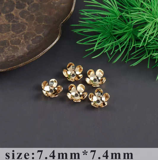 SS 1275 Flower bead cap 14k gold plated ( 1 pc ) - anti tarnish