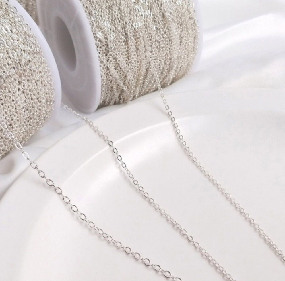 Non tarnish silver chain by the foot on sale
