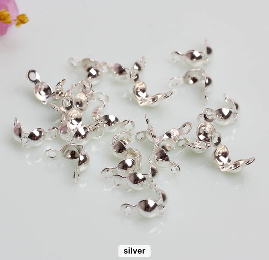 SP 1210 Silver plated calotte bead crimp ( 1 pc ) anti tarnish