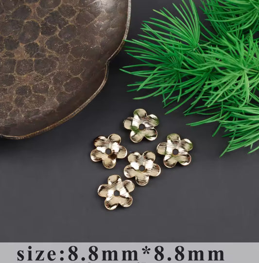 CZ 2393 Flower bead cap 14k gold plated ( 1 pc ) - anti tarnish
