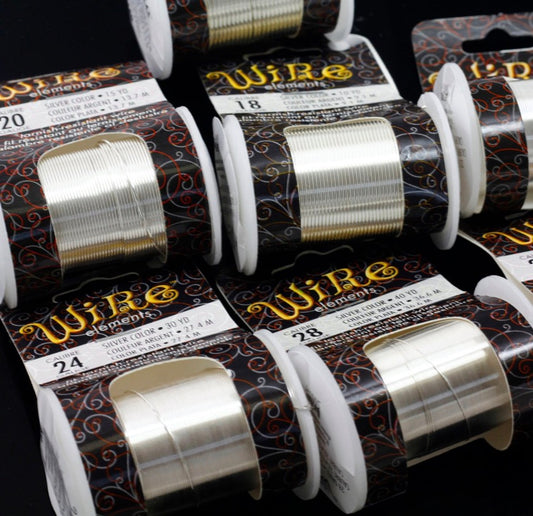 Wire Elements Silver plated Wire ( 1 meter ) Anti tarnish ( Half Hard Wire )