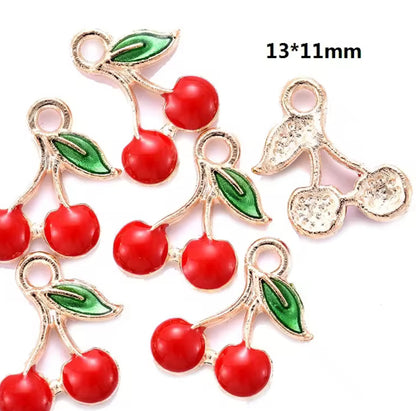 SS 2124 Cherry Fruit enamel charm ( 1 pc ) High Quality Shine