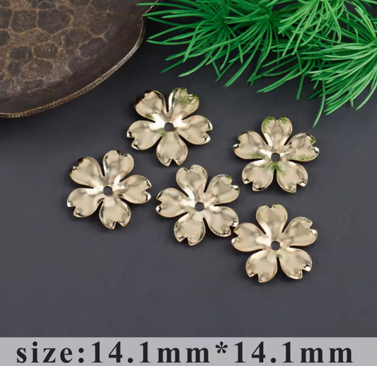 SS 2964 Sakura Flower Bead cap Gold plated ( 1 pc ) Anti tarnish
