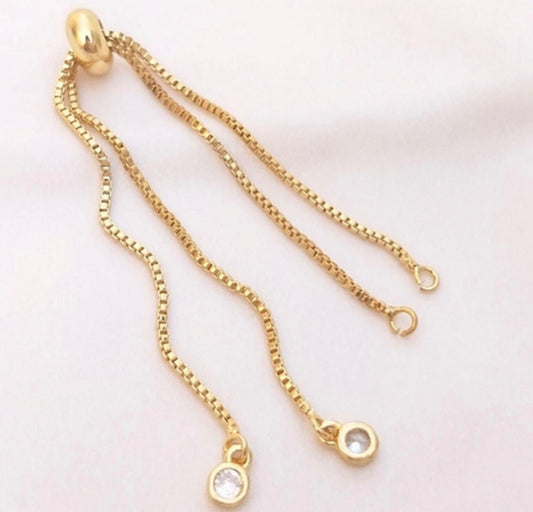 GP 703 gold plated box chain bracelet material ( 1 pc ) Anti tarnish