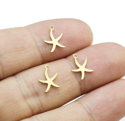 BC01J Tiny Sea charm ( 1 pc ) Raw Brass