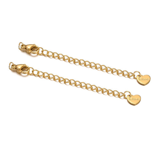 SS 1735 - 18k Gold PVD plated Stainless steel extension with lobster hook ( 1 pc ) Anti tarnish
