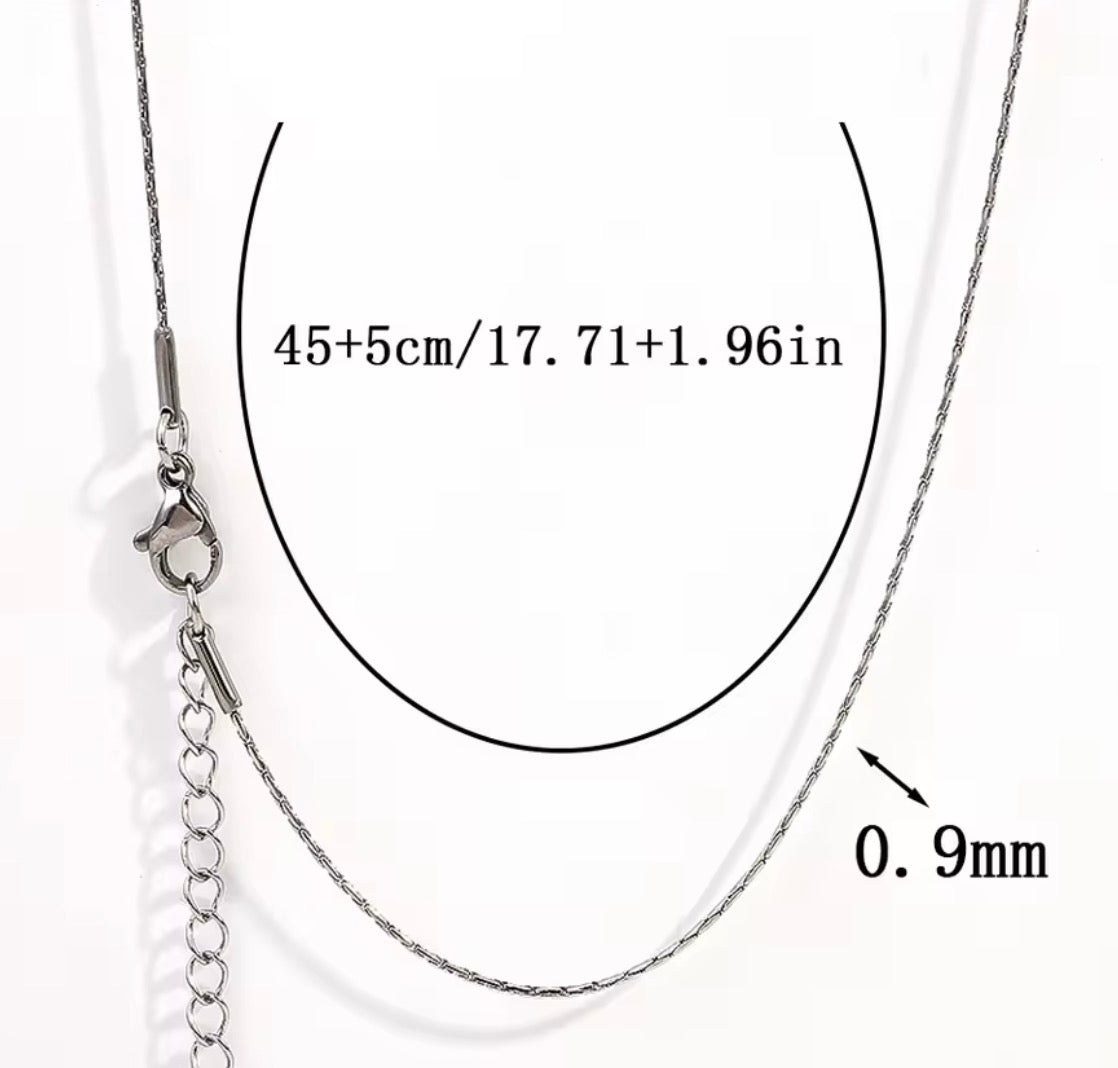 RC 76 Dainty Snake Link Ready made chain Silver PVD plated 316 Stainless steel ( 1 pc ) Anti tarnish-with extension